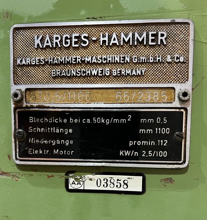 KARGES HAMMER: ST 0,5/1100